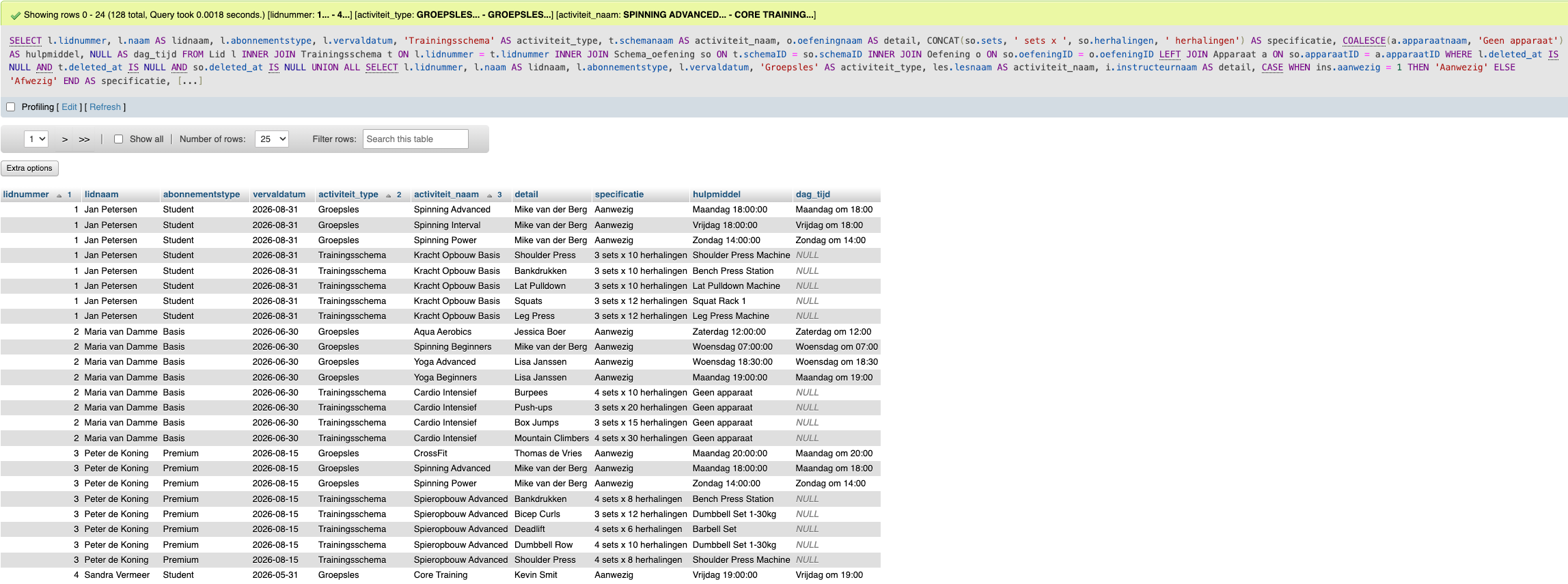 Screenshot D11 resultaat